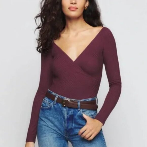 Reformation Tops - Reformation Knit Top minnie crossover womens Purple prune (medium) party date
